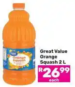Game Great Value Orange Squash-2L offer