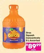 Game Oros Squash Concentrate Assorted-5L offer