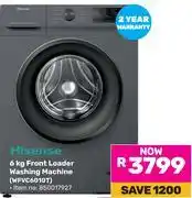 Game Hisense 6kg Front Loader Washing Machine WFVC6010T offer