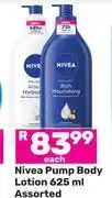 Game Nivea Pump Body Lotion Assorted-625ml Each offer