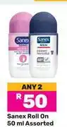 Game Sanex Roll On Assorted-For Any 2 x 50ml offer