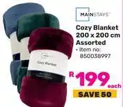 Game Mainstays Cozy Blanket Assorted-200 x 200cm Each offer