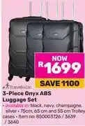 Game Travelwize 3-Piece Onyx ABS Luggage Set offer