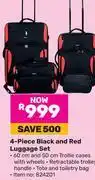 Game 4-Piece Black And Red Luggage Set offer