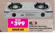 Game Alva 2 Burner Stainless Steel Gas Stove GCS04 offer