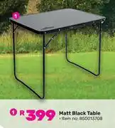 Game Campmaster Matt Black Table offer