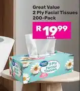 Game Great Value 2 Ply Facial Tissues 200 Pack offer
