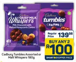 Pick n Pay Hypermarket Cadbury Tumbles Assorted or Malt Whispers offer