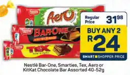 Pick n Pay Hypermarket Nestlé Bar-One, Smarties, Tex, Aero or KitKat Chocolate Bar Assorted offer