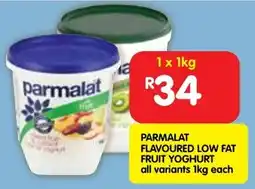 Shoprite Parmalat flavoured low fat fruit yoghurt offer