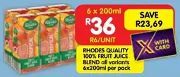 Shoprite Rhodes quality 100% fruit juice blend offer