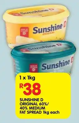 Shoprite Sunshine D original 60%/ 40% medium fat spread offer