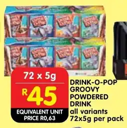 Shoprite Drink-o-pop groovy powdered drink offer