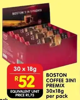 Shoprite Boston coffee 3in1 premix offer
