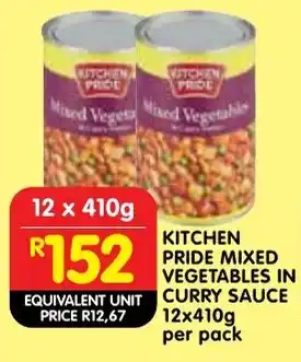 Shoprite Kitchen pride mixed vegetables in curry sauce offer