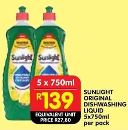 Shoprite Sunlight original dishwashing liquid offer