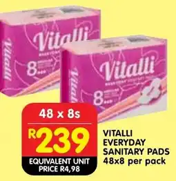 Shoprite Vitalli everyday sanitary pads offer