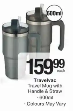 Checkers Hyper Travelvac Travel Mug with Handle & Straw offer
