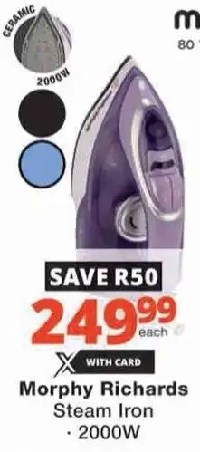 Checkers Hyper Morphy Richards Steam Iron offer