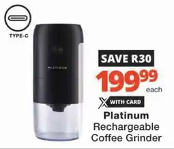 Checkers Hyper Platinum Rechargeable Coffee Grinder offer