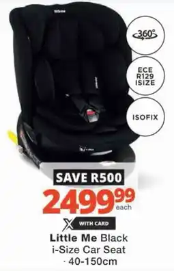 Checkers Hyper Little Me Black i-Size Car Seat offer