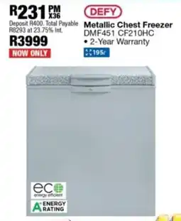 OK Furniture Defy Metallic Chest Freezer offer