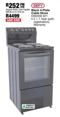 OK Furniture Defy Black 4-Plate Cable Stove offer