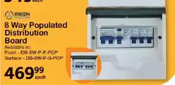 Mica Riken Electric 8 Way Populated Distribution Board offer
