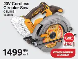 Mica Ingco 20V Cordless Circular Saw offer