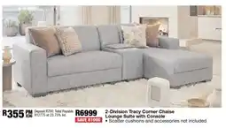 OK Furniture 2-Division Tracy Corner Chaise Lounge Suite with Console offer