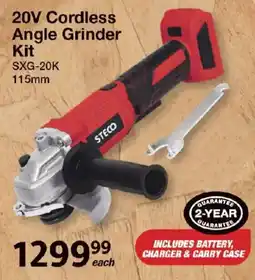 Mica Steco 20V Cordless Angle Grinder offer