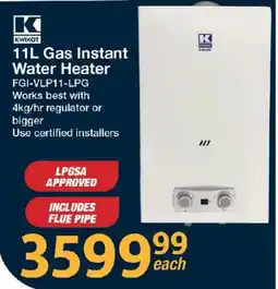 Mica Kwikot Gas Instant Water Heater offer
