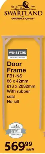 Mica Swartland Door Frame offer