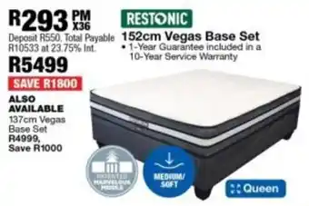OK Furniture Restonic 152cm Vegas Base Set offer