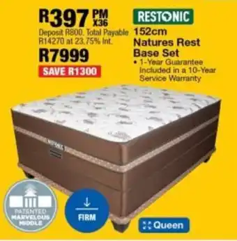 OK Furniture Restonic 152cm Natures Rest Base Set offer