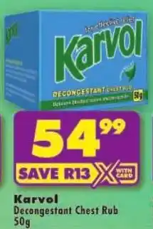 Shoprite Karvol Decongestant Chest Rub offer