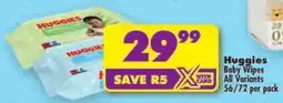 Shoprite Huggies Baby Wipes All Variants offer