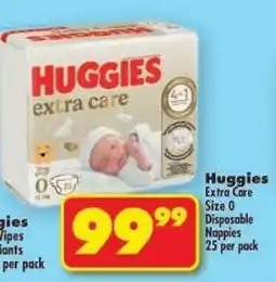 Shoprite Huggies Extra Care Size 0 Disposable Nappies offer