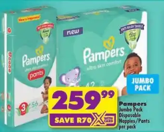 Shoprite Pampers Jumbo Pack Disposable Nappies/ Pants offer