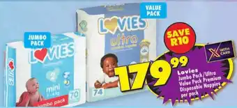Shoprite Lovies Jumbo Pack/ Ultra Value Pack Premium Disposable Nappies offer