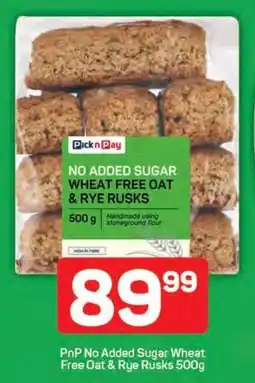 Pick n Pay Hypermarket PnP No Added Sugar Wheat Free Oat & Rye Rusks offer