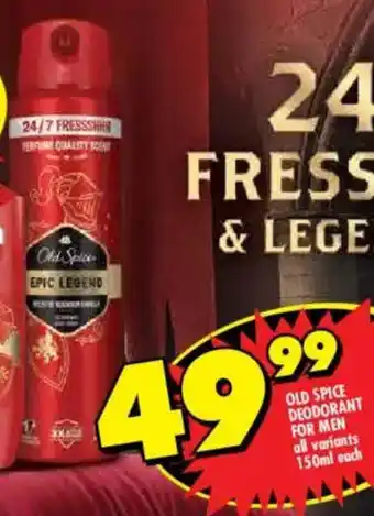 Shoprite Old spice deodorant for men offer