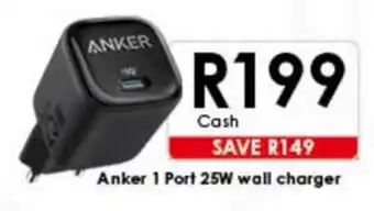 Chatz Connect Anker 1 Port 25W wall charger offer