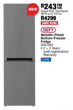 OK Furniture Defy Metallic-Finish Bottom-Freezer Fridge offer