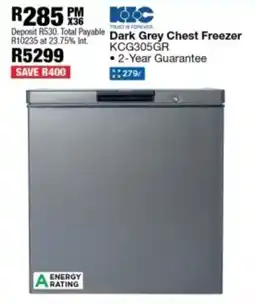 OK Furniture KIC Dark Grey Chest Freezer offer