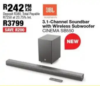 OK Furniture JBL 3.1-Channel Soundbar with Wireless Subwoofer offer