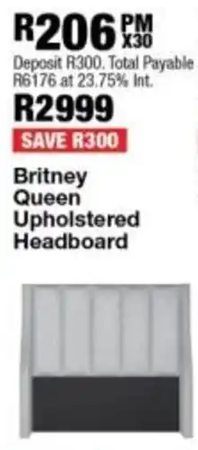 OK Furniture Britney Queen Upholstered Headboard offer