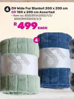 Game DH Wide Fur Blanket 200 x 200 cm OR 180 x 200 cm Assorted offer