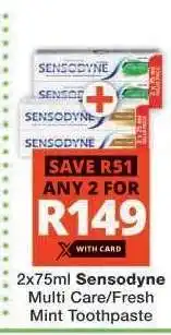 Checkers Sensodyne Multi Care/Fresh Mint Toothpaste offer
