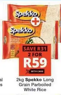 Checkers SPEKKO LONG GRAIN PARBOILED WHITE RICE offer